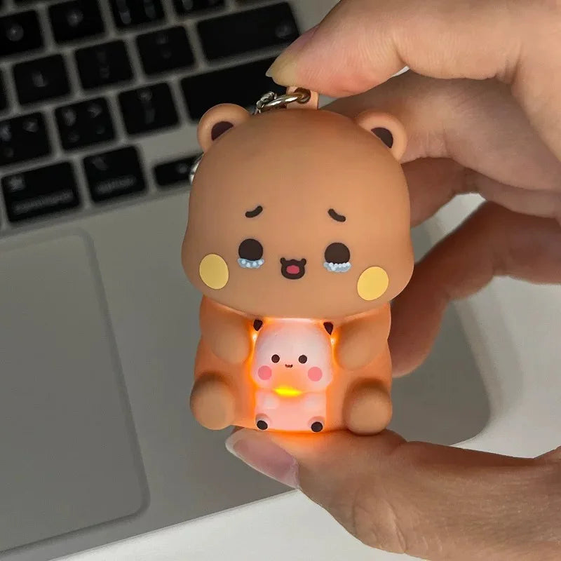 Bubu Dudu Can Say I Love You Voice Toys Keychain With 3 Voices Bag Accessories Couple Gifts With Night Light
