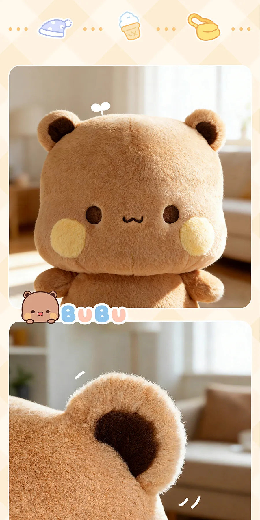 2026 New 35CM Panda Bubu And Yier Plush Toy，Official Original Cute Panda Bubu And Dudu Anime Popular Plush Doll Birthday Gift