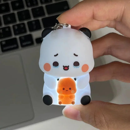 Bubu Dudu Can Say I Love You Voice Toys Keychain With 3 Voices Bag Accessories Couple Gifts With Night Light
