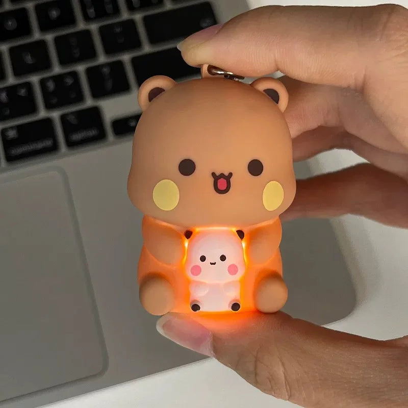 Bubu Dudu Can Say I Love You Voice Toys Keychain With 3 Voices Bag Accessories Couple Gifts With Night Light